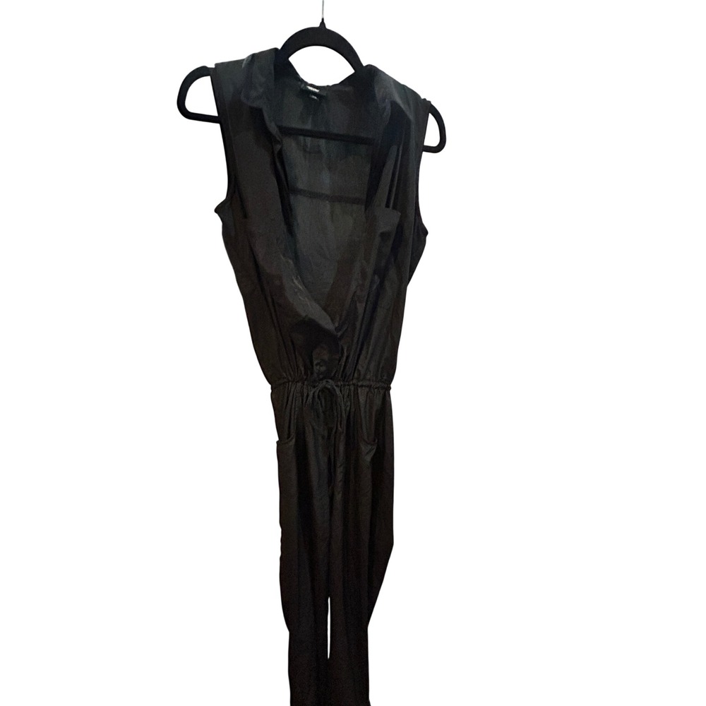 Mossimo Black Jumpsuit‎ Size Medium M Sleeveless Drawstring Waist Pockets
